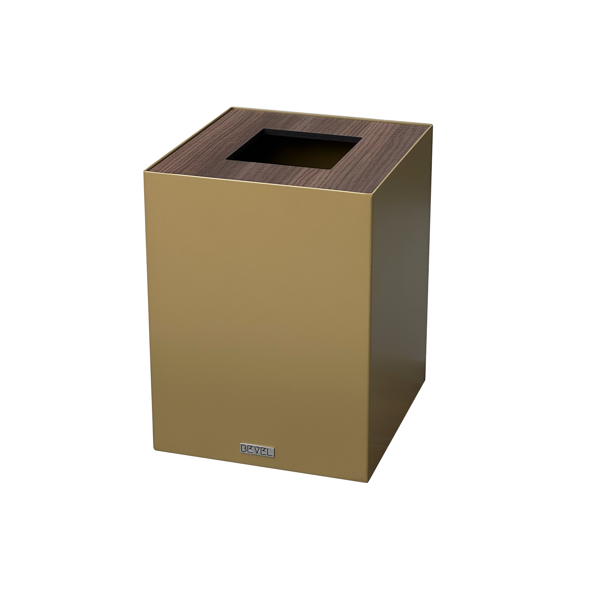 Brass with Wooden Lid Waste Bin