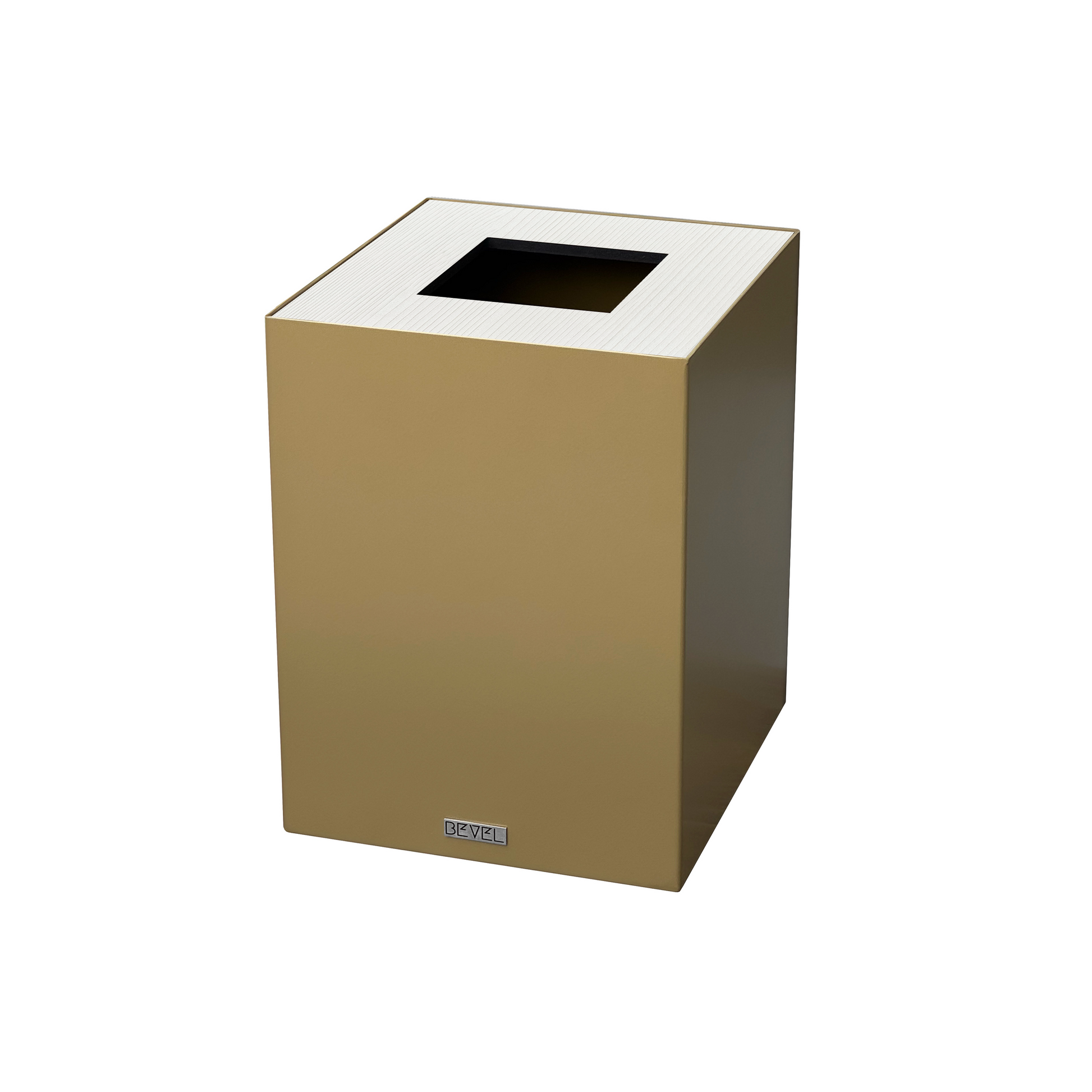 Brass with Wooden Lid Waste Bin