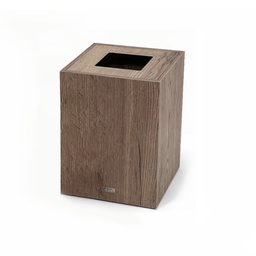 Walnut Melamine Wood Waste Bin