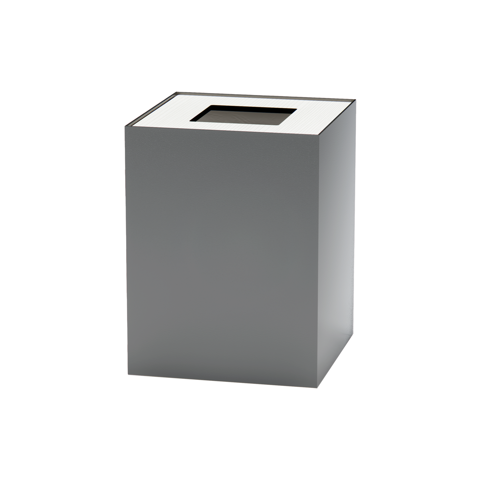 Medium Grey Metal with Wooden Lid Waste Bin