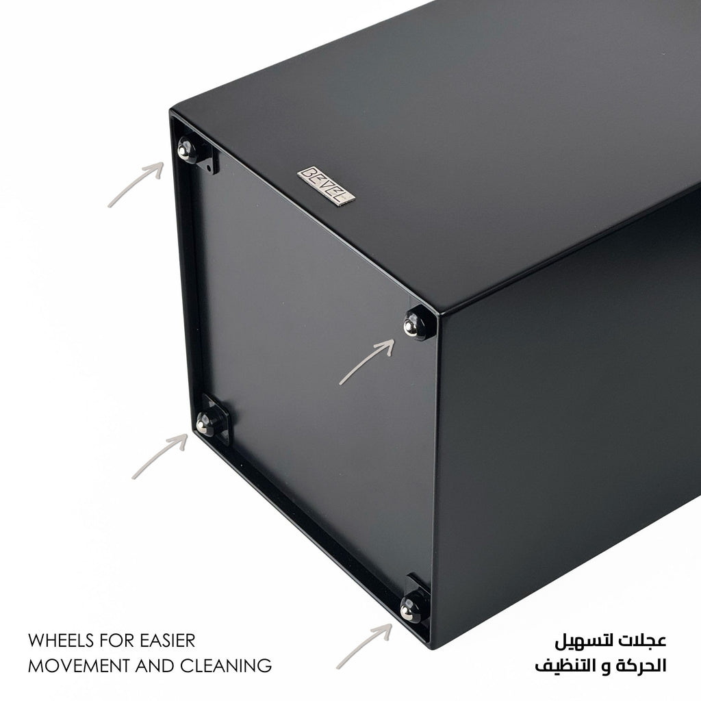 Black Metal Leather Lid Set