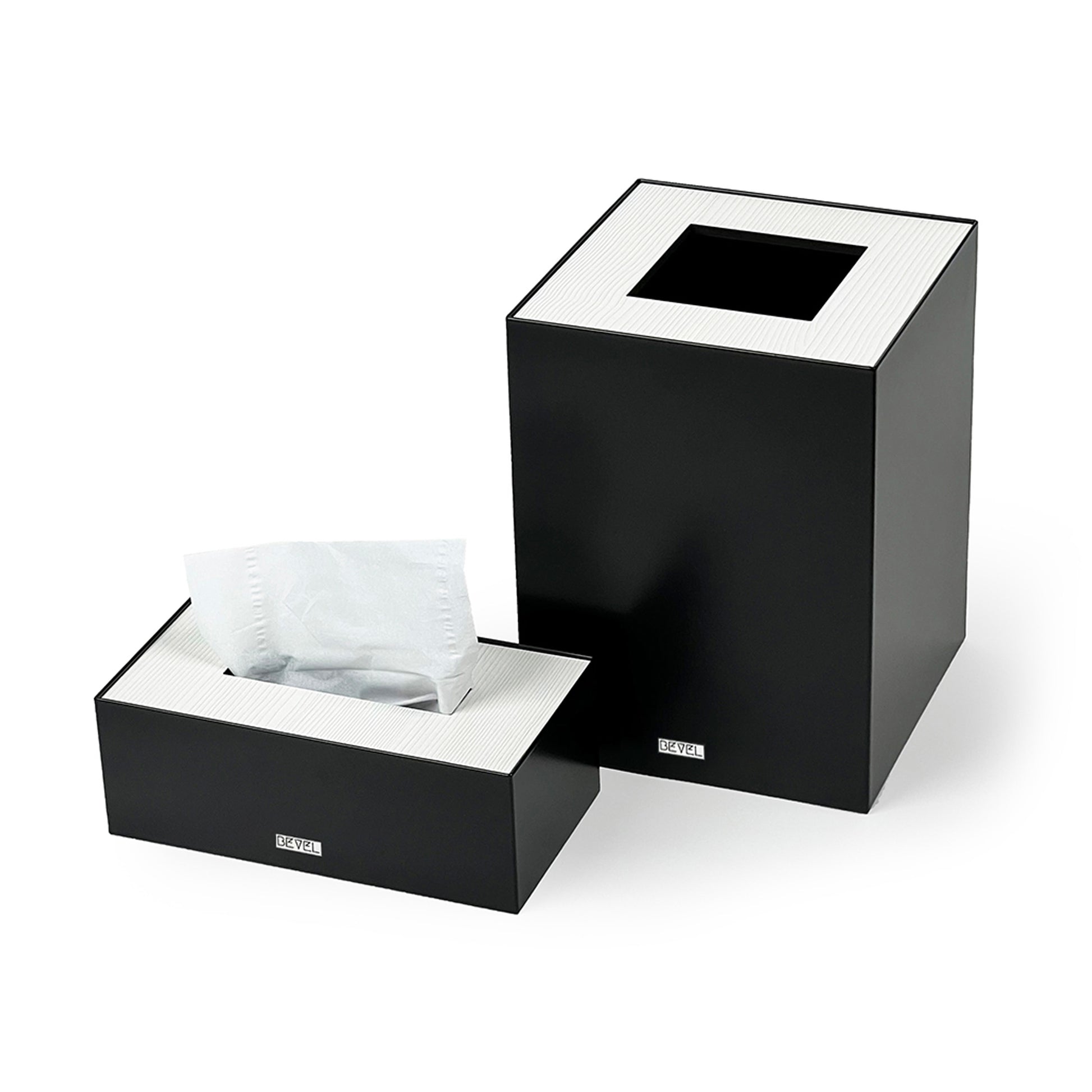 Black Metal with Wooden Lid Set