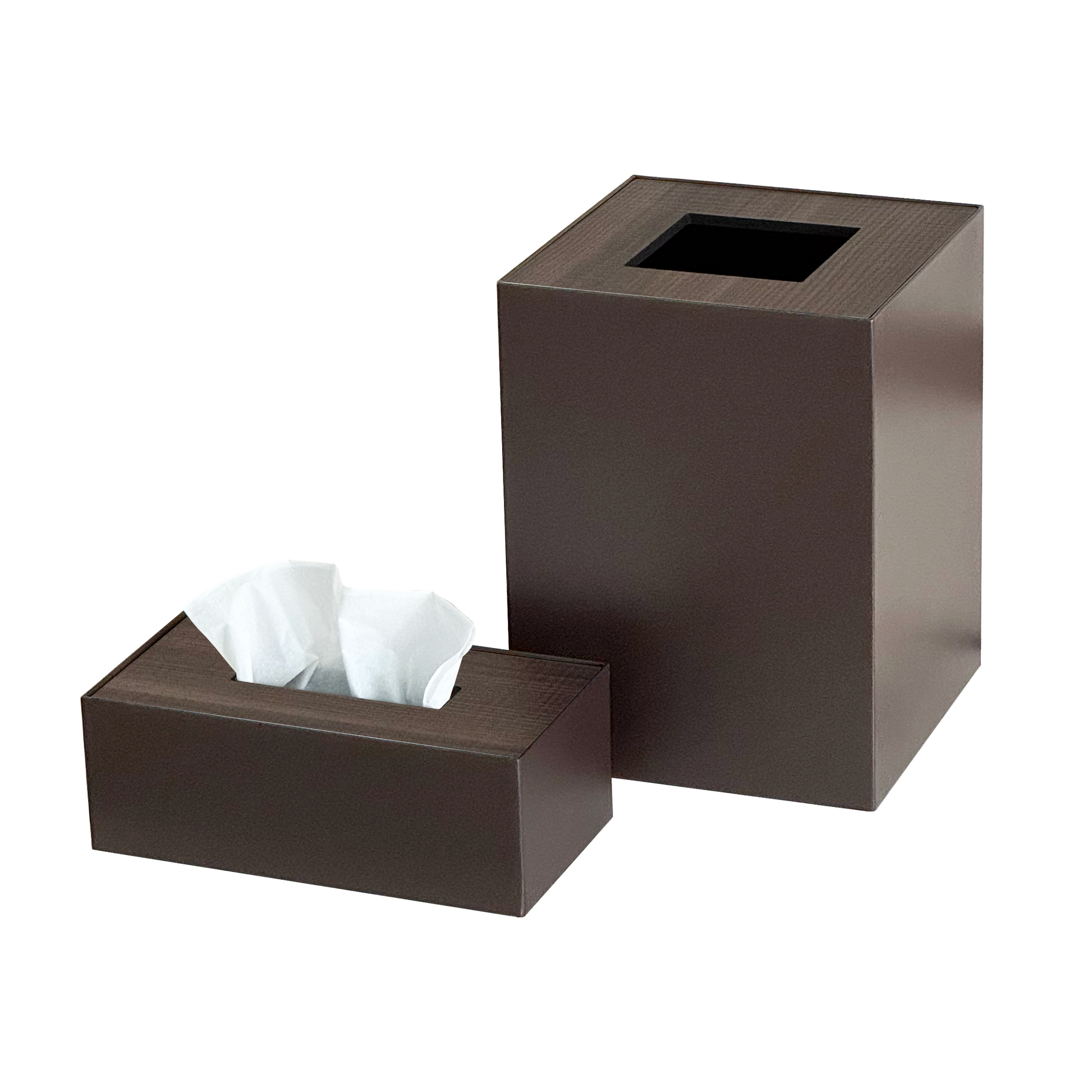 Deep Brown Metal with Wooden Lid Set