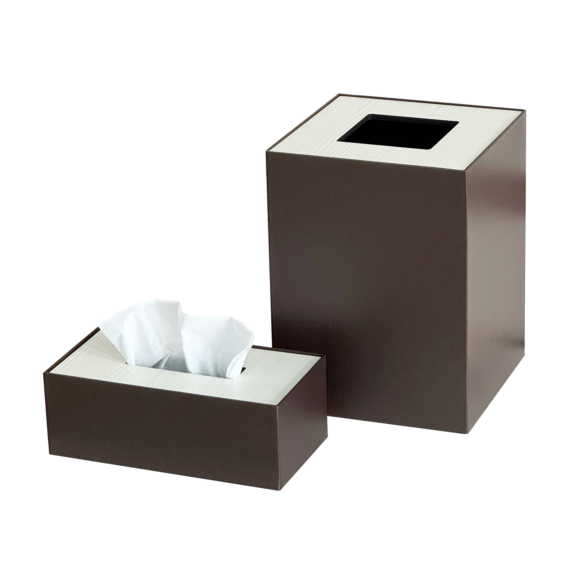 Deep Brown Metal with Wooden Lid Set