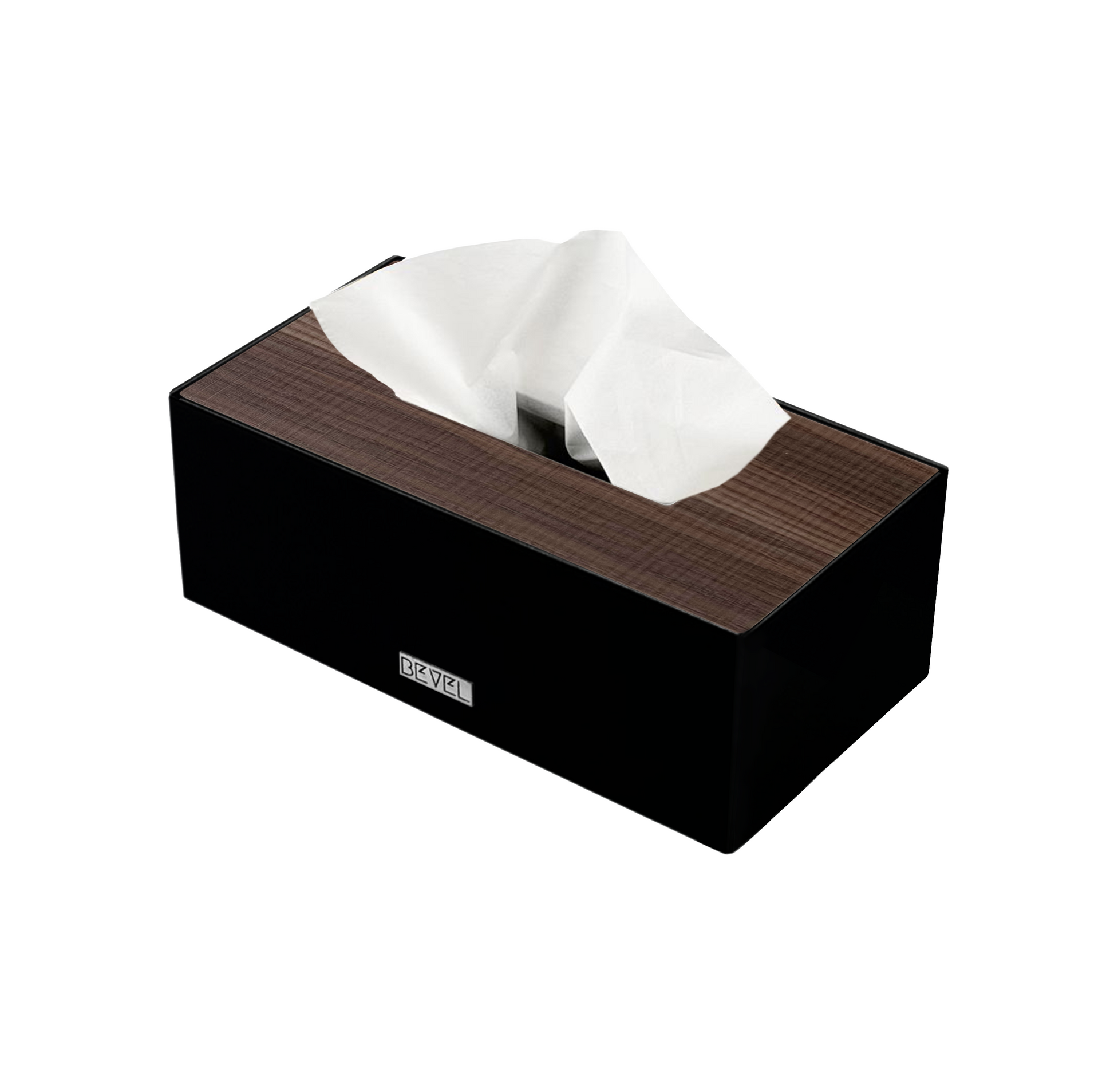 Black Metal with Wooden Lid Tissue box