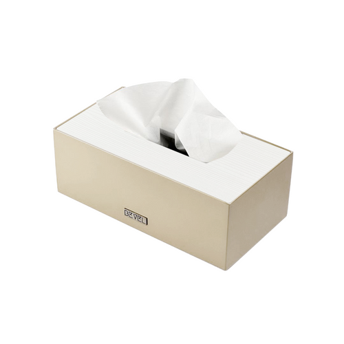 Beige Metal with Wooden Lid Tissue box