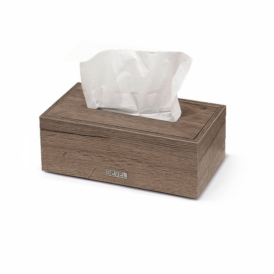 Walnut Melamine Wood Tissue Box