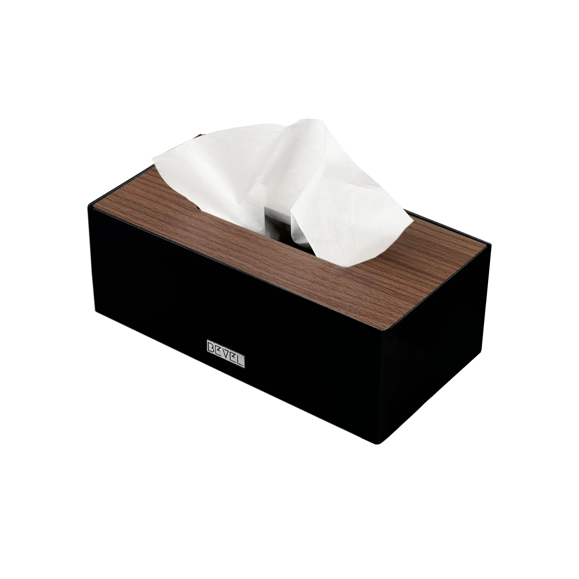 Black Metal with Wooden Lid Tissue box
