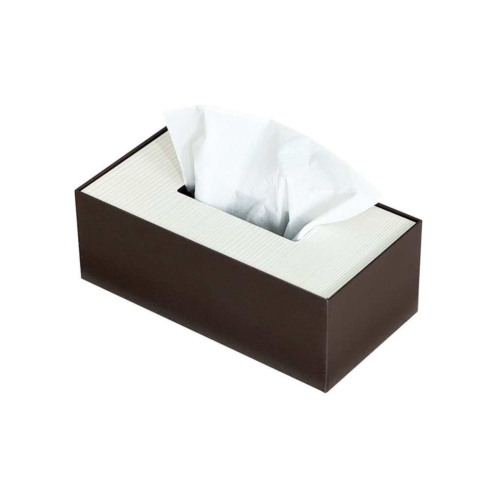 Deep Brown Metal with Wooden Lid Tissue box