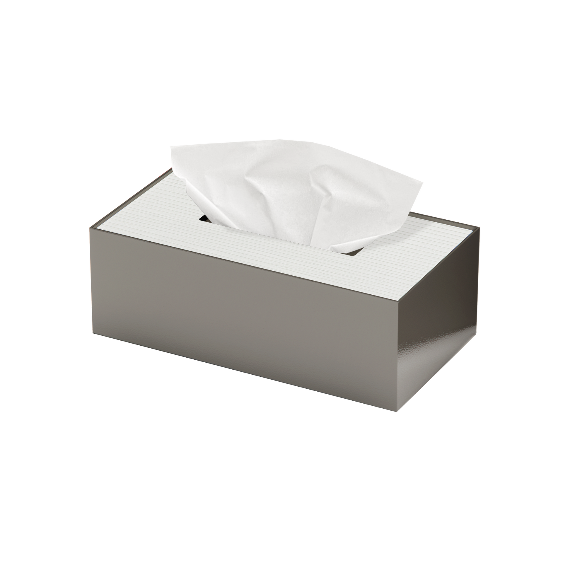 Medium Greige Metal with Wooden Lid Tissue box