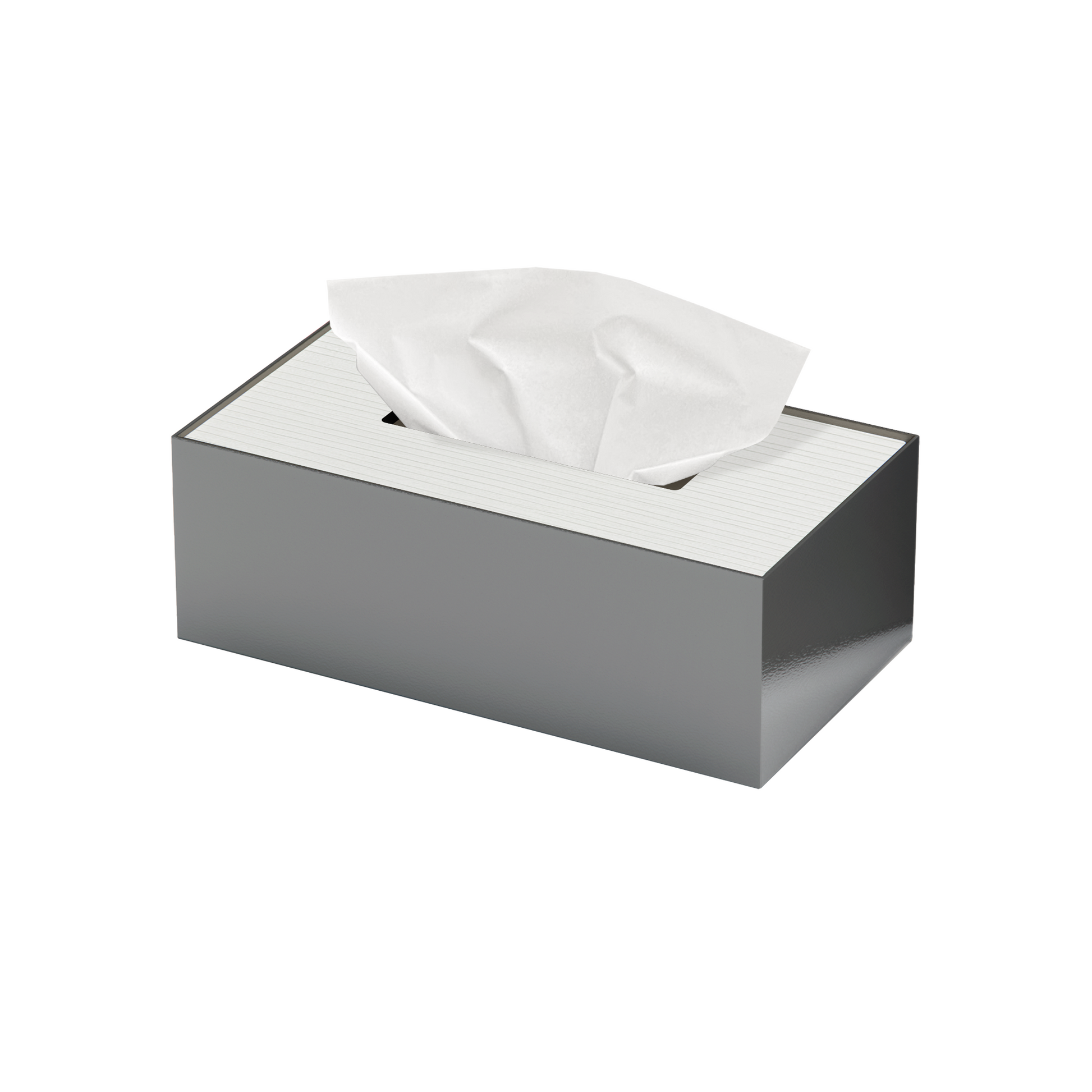 Medium Grey Metal with Wooden Lid Tissue box
