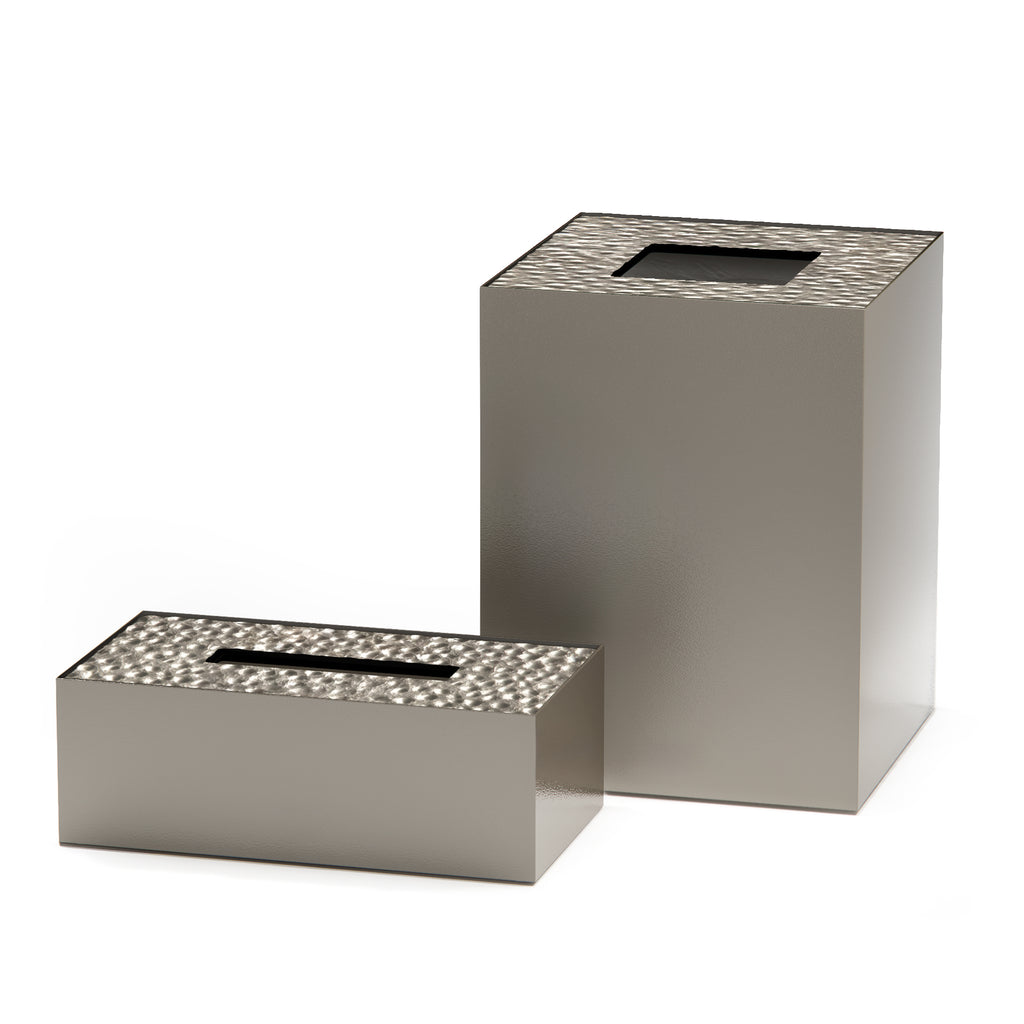 Medium Greige Metal Lid Set