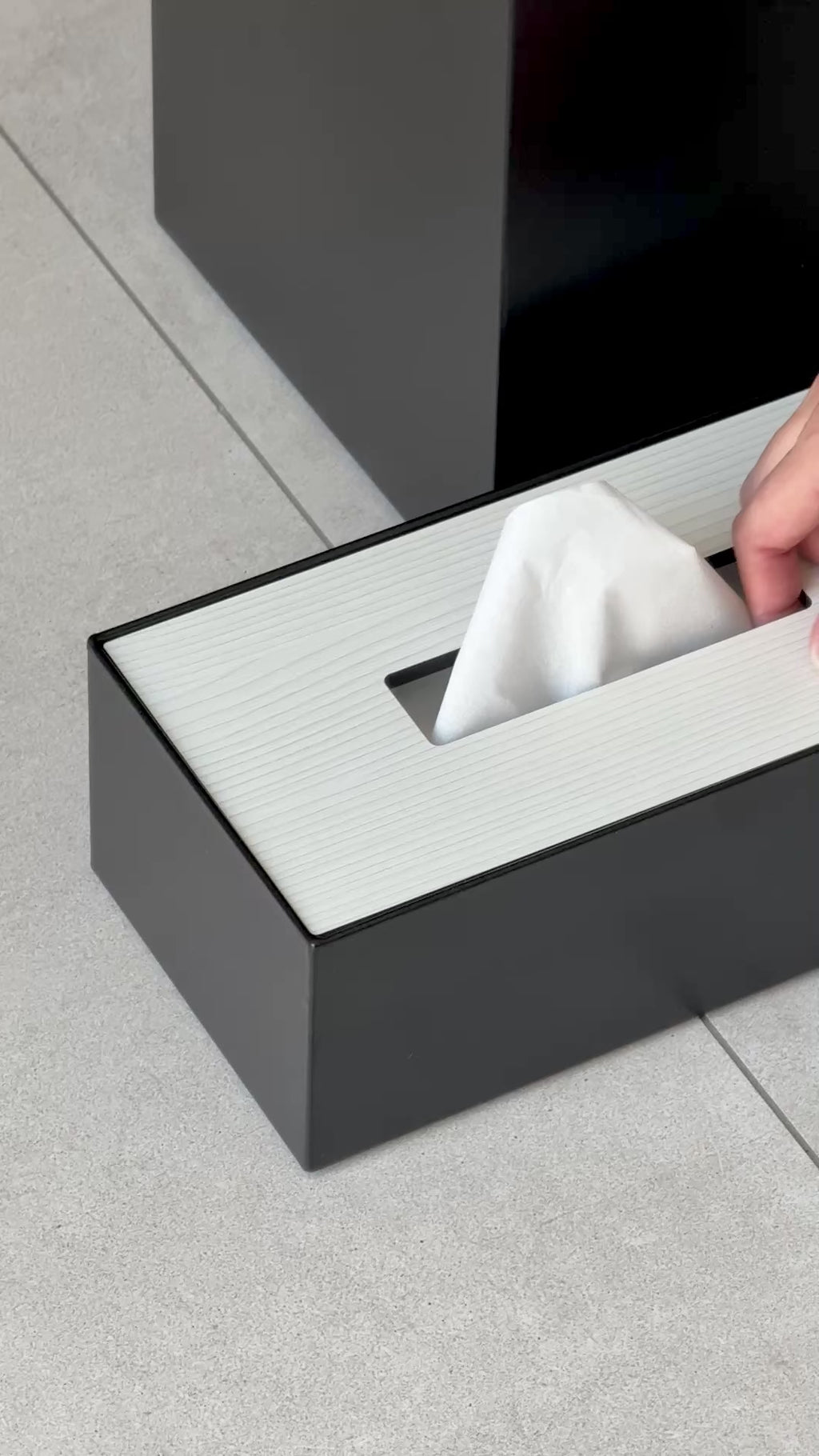 Black Metal with Wooden Lid Tissue box