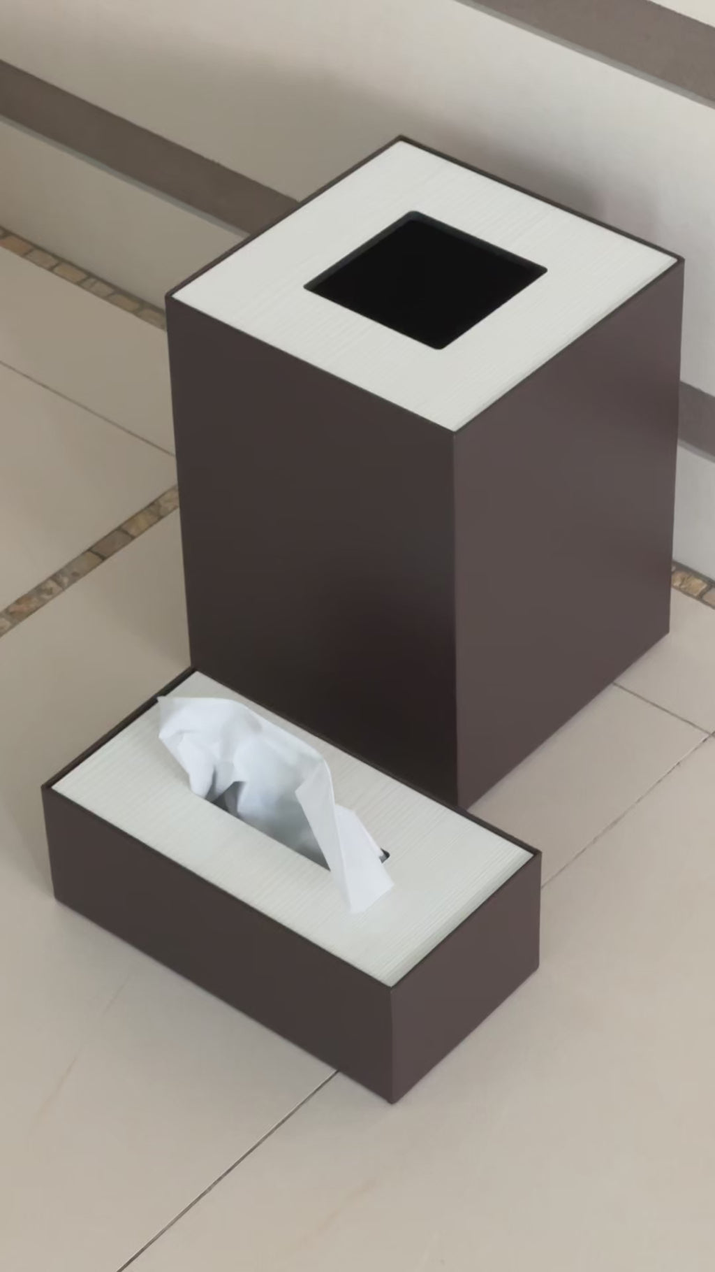 Deep Brown Metal with Wooden Lid Tissue box