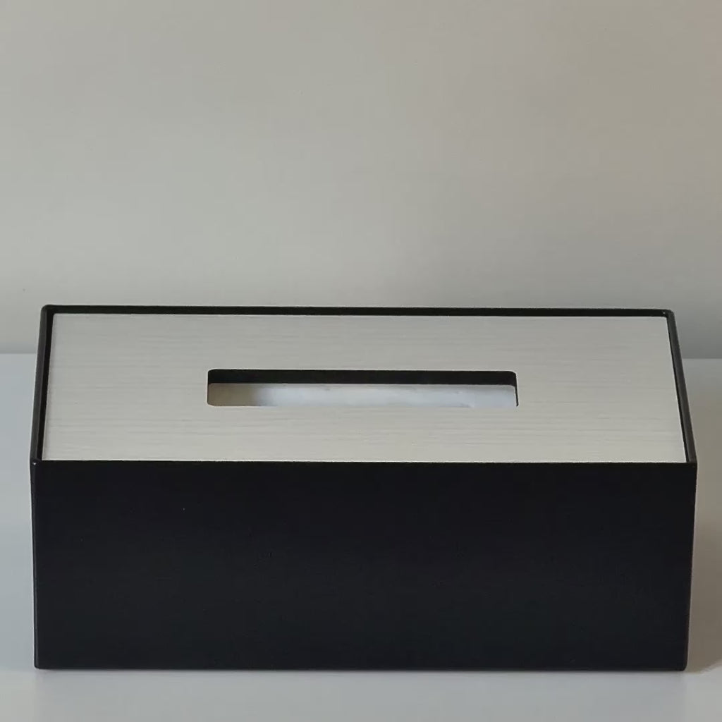 Beige Metal Tissue box