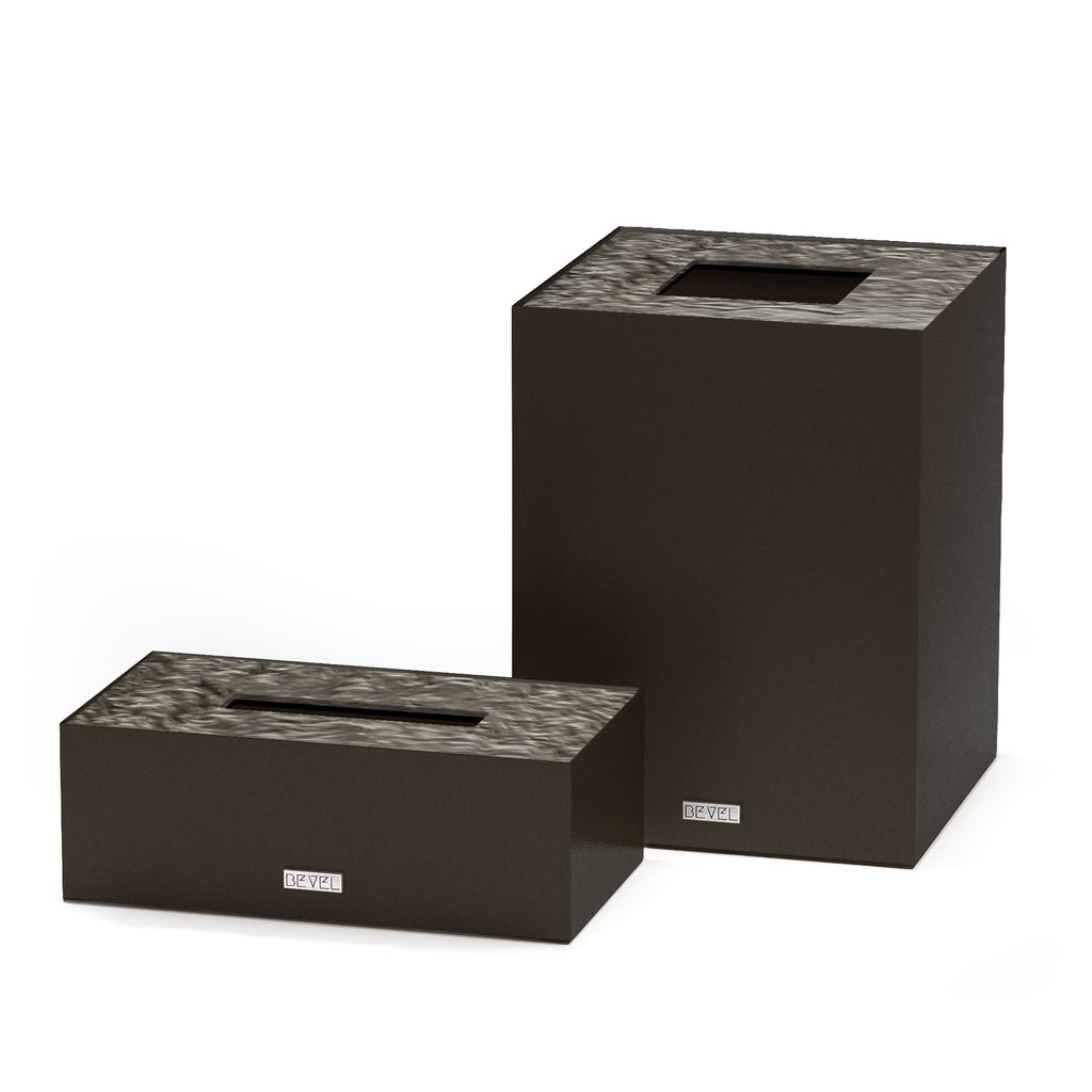 Deep Brown Metal Lid Set
