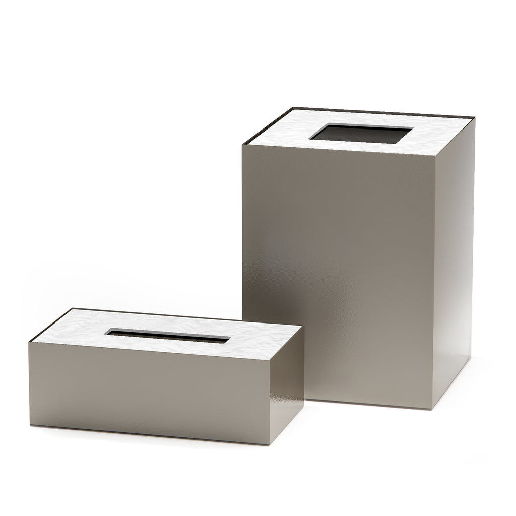 Medium Greige Metal Lid Set