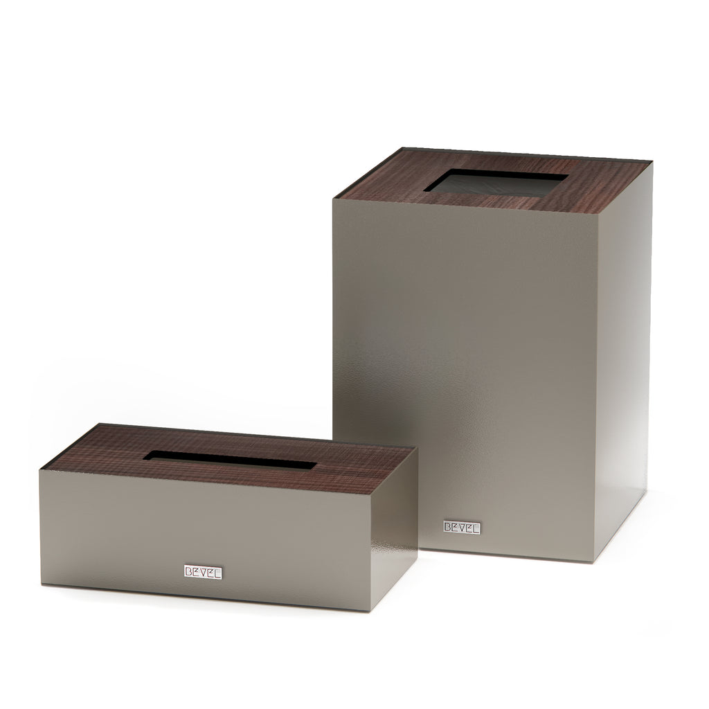 Medium Greige Metal Lid Set