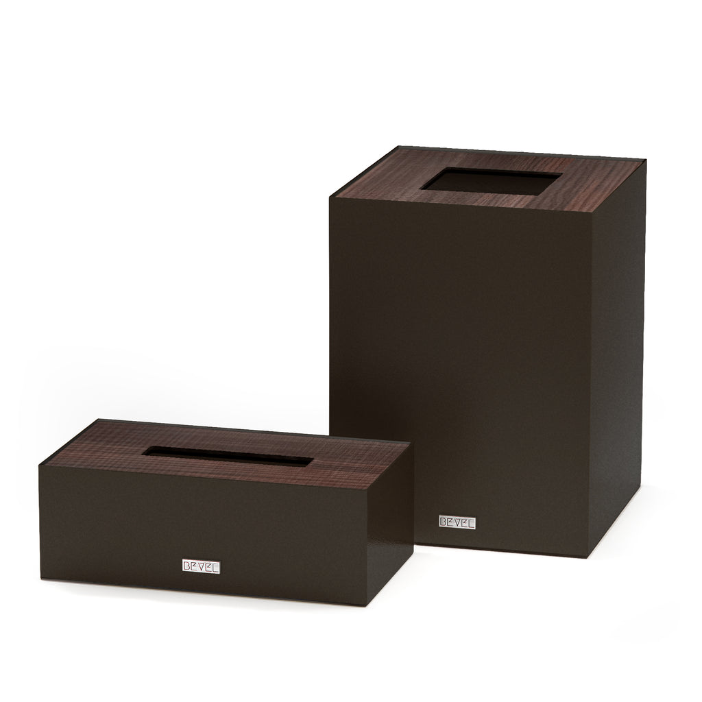 Deep Brown Metal Lid Set