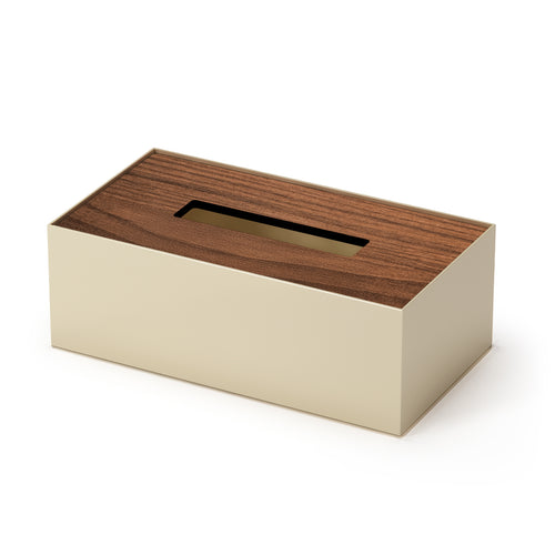 Beige Metal Tissue box