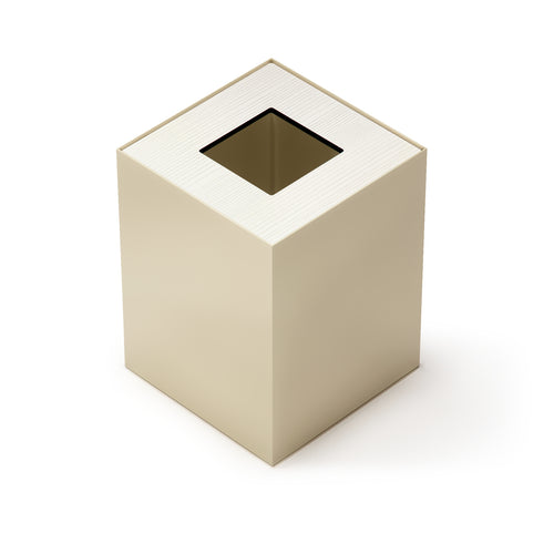 Beige Metal Waste Bin