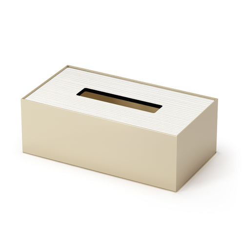 Beige Metal Tissue box
